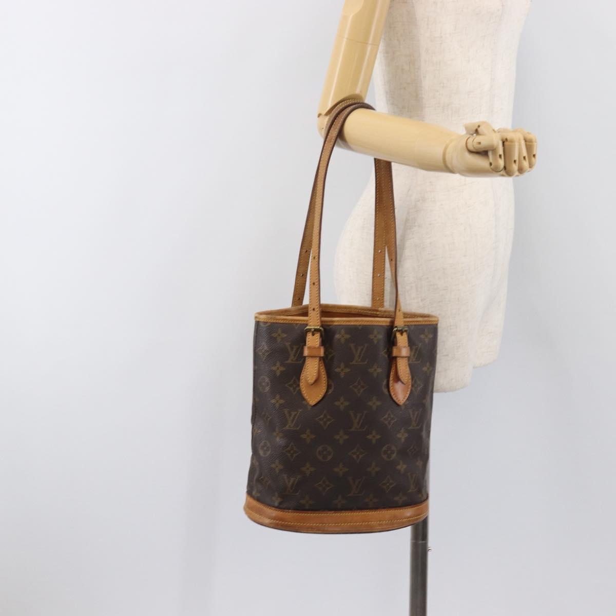 LOUIS VUITTON Monogram Bucket PM Shoulder Bag M42238 LV Auth 198312