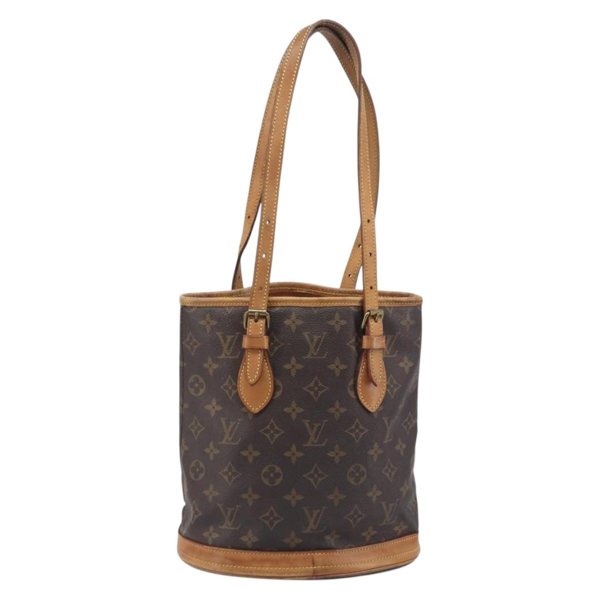 LOUIS VUITTON Monogram Bucket PM Shoulder Bag M42238 LV Auth 198312