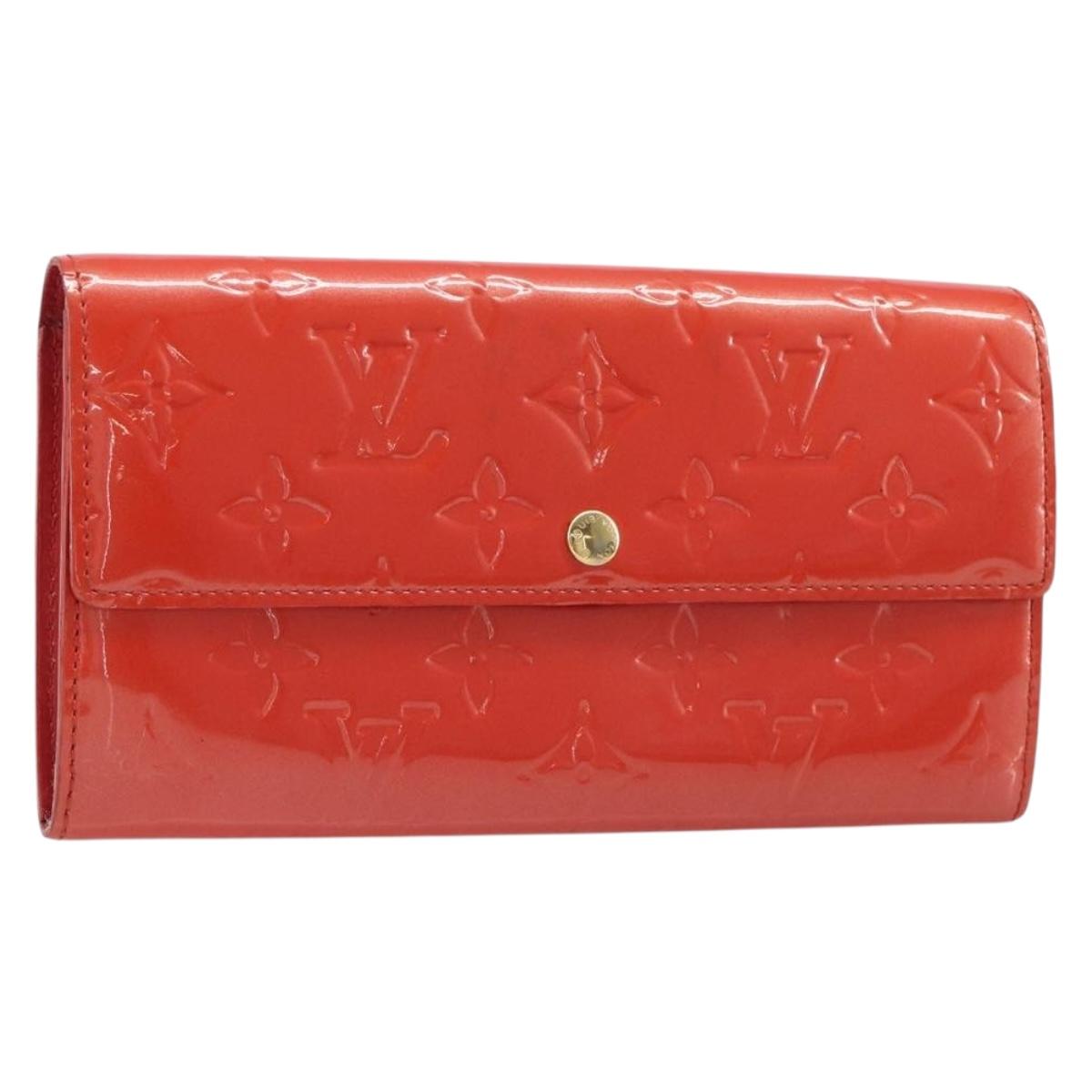 LOUIS VUITTON Vernis Portefeuille Sarah Wallet Orenge Sunset M93634 Auth 198315A
