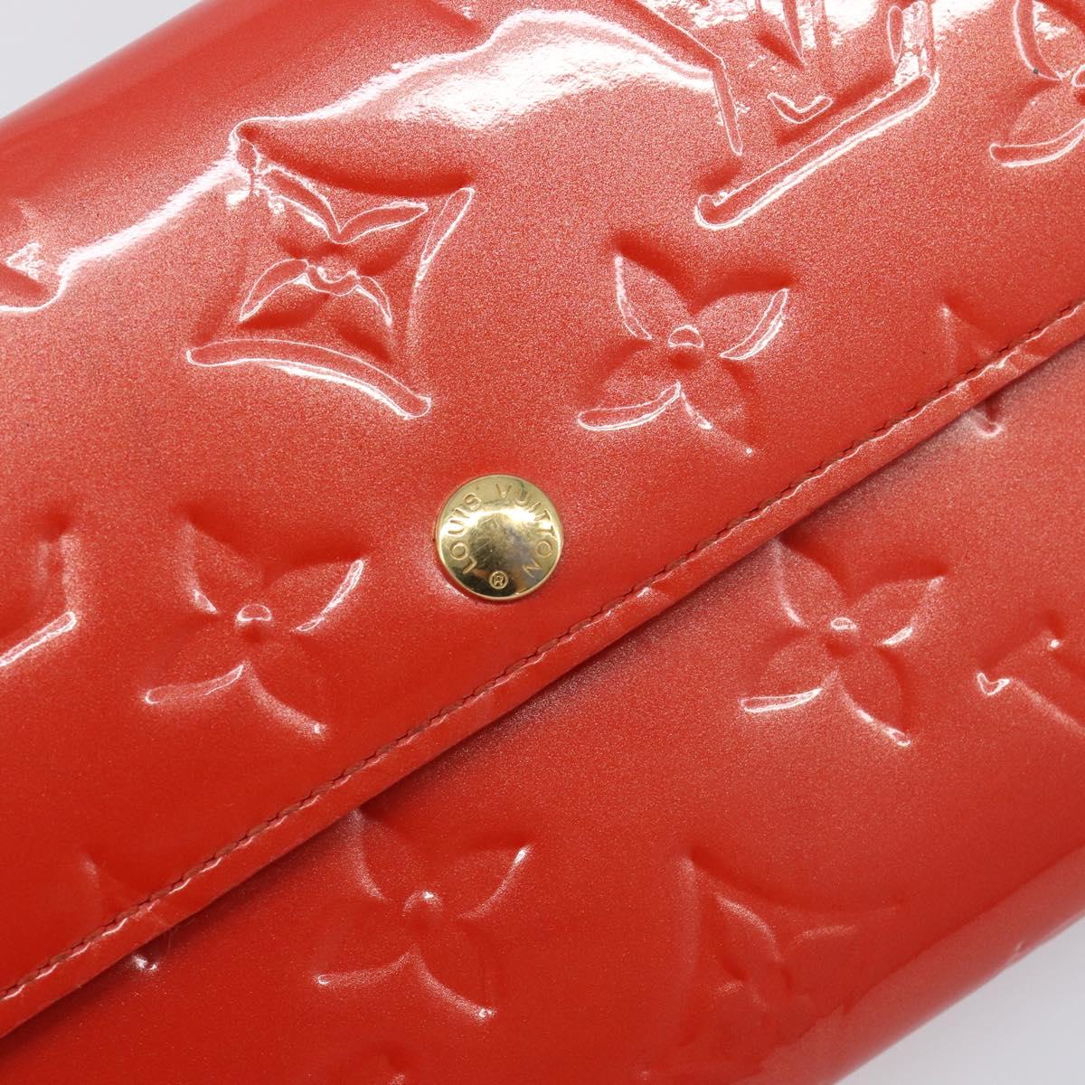 LOUIS VUITTON Vernis Portefeuille Sarah Wallet Orenge Sunset M93634 Auth 198315A