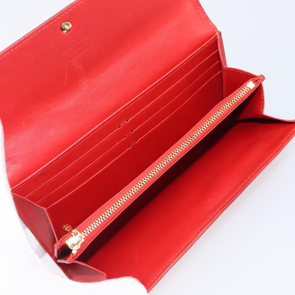 LOUIS VUITTON Vernis Portefeuille Sarah Wallet Orenge Sunset M93634 Auth 198315A
