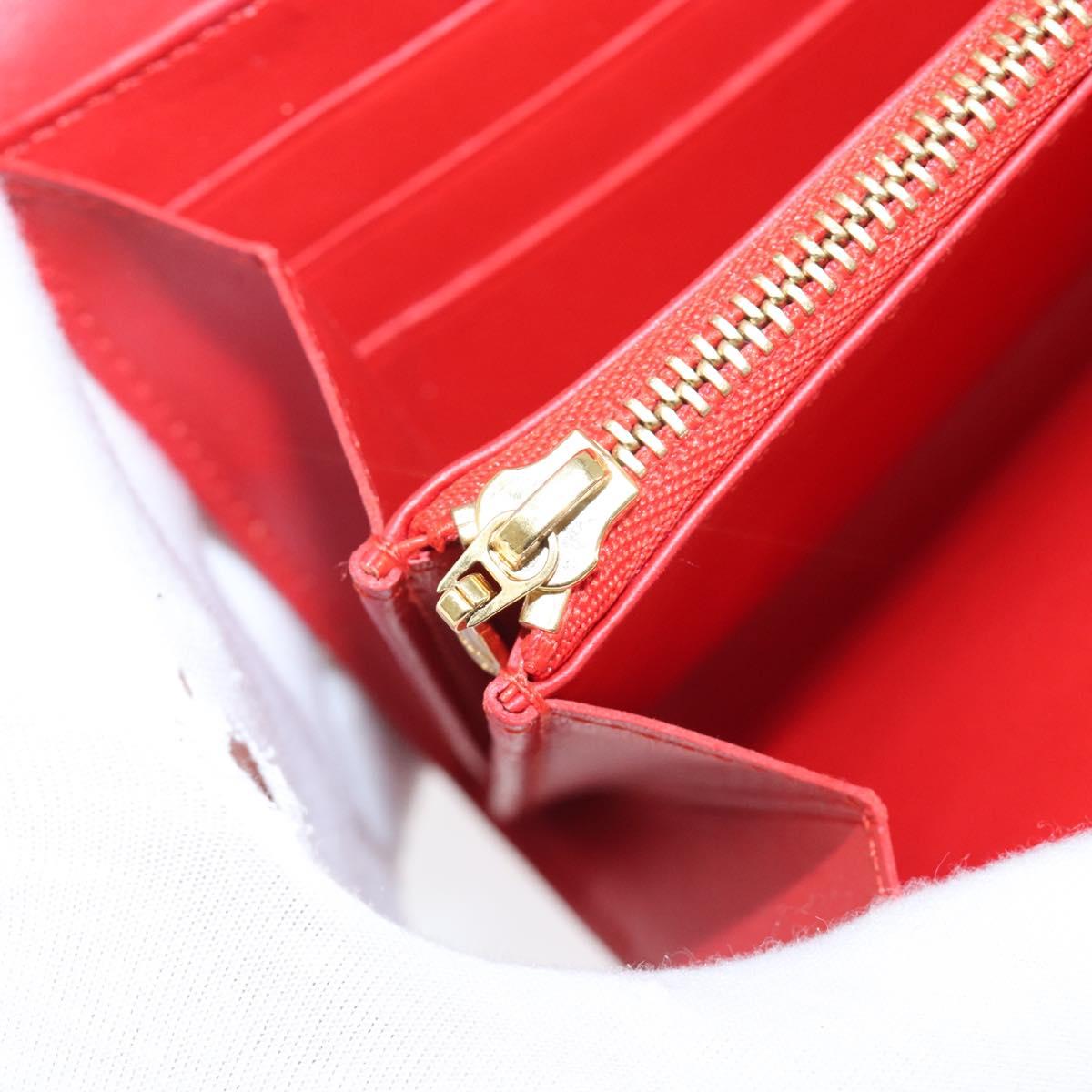 LOUIS VUITTON Vernis Portefeuille Sarah Wallet Orenge Sunset M93634 Auth 198315A