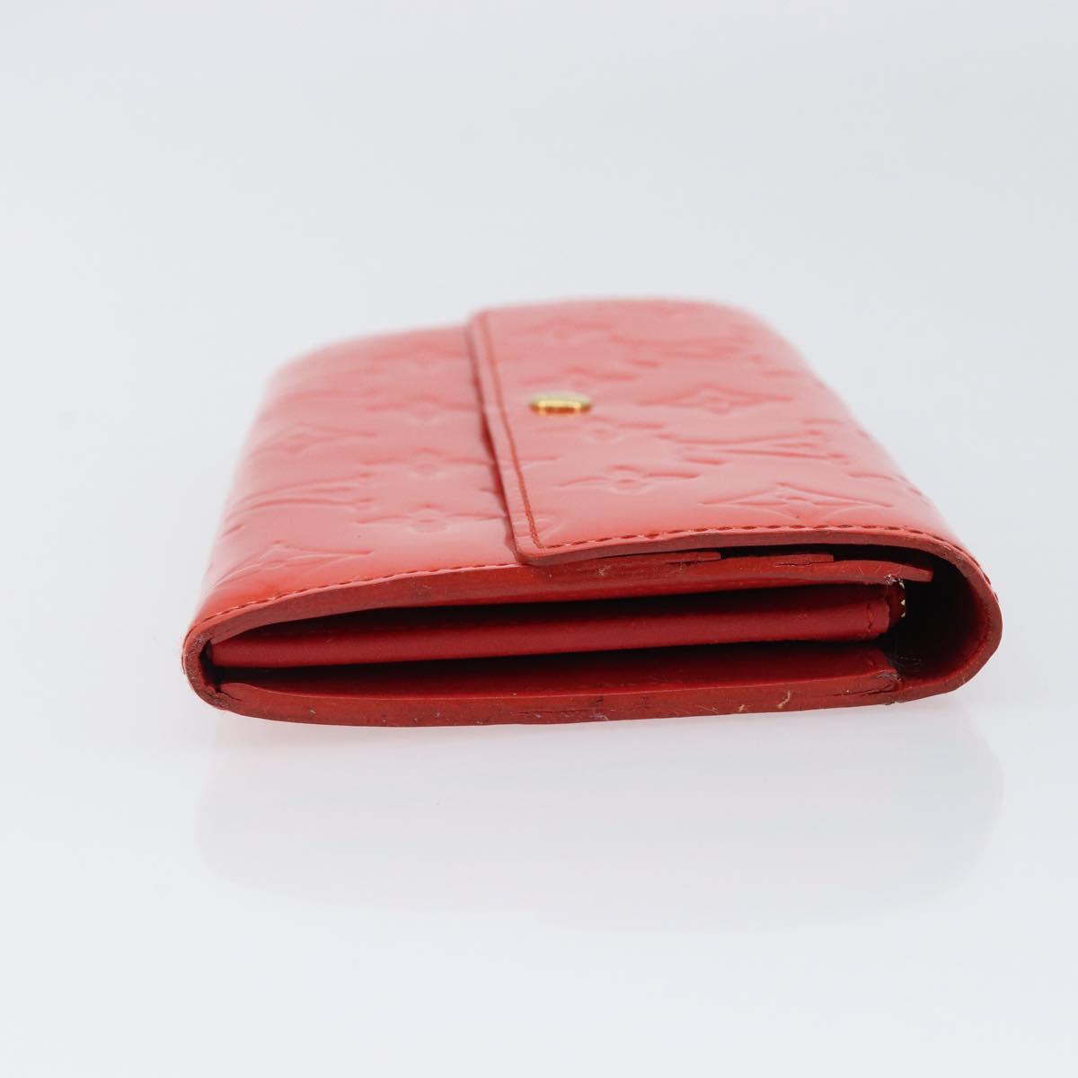 LOUIS VUITTON Vernis Portefeuille Sarah Wallet Orenge Sunset M93634 Auth 198315A