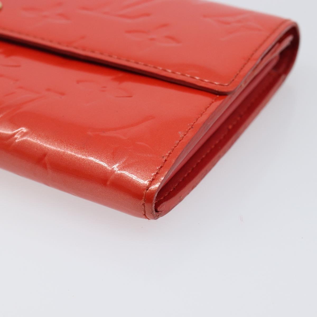 LOUIS VUITTON Vernis Portefeuille Sarah Wallet Orenge Sunset M93634 Auth 198315A