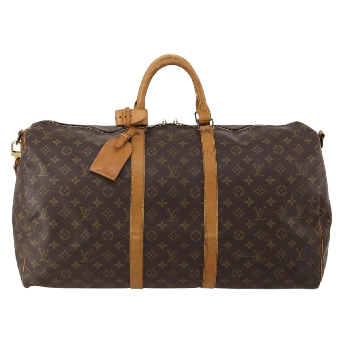 LOUIS VUITTON Monogram Keepall Bandouliere 55 Boston Bag M41414 LV Auth 198324