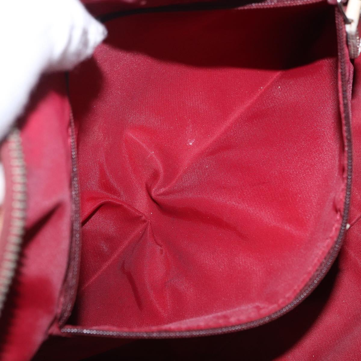 Christian Dior Trotter Boston Bag PVC Leather Red White Auth 198330