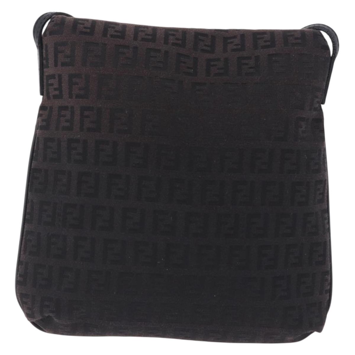 FENDI Zucchino Canvas Mamma Baguette Shoulder Bag Brown 8BT075 Auth 198331V