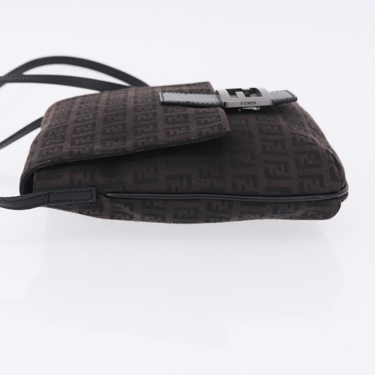 FENDI Zucchino Canvas Mamma Baguette Shoulder Bag Brown 8BT075 Auth 198331V