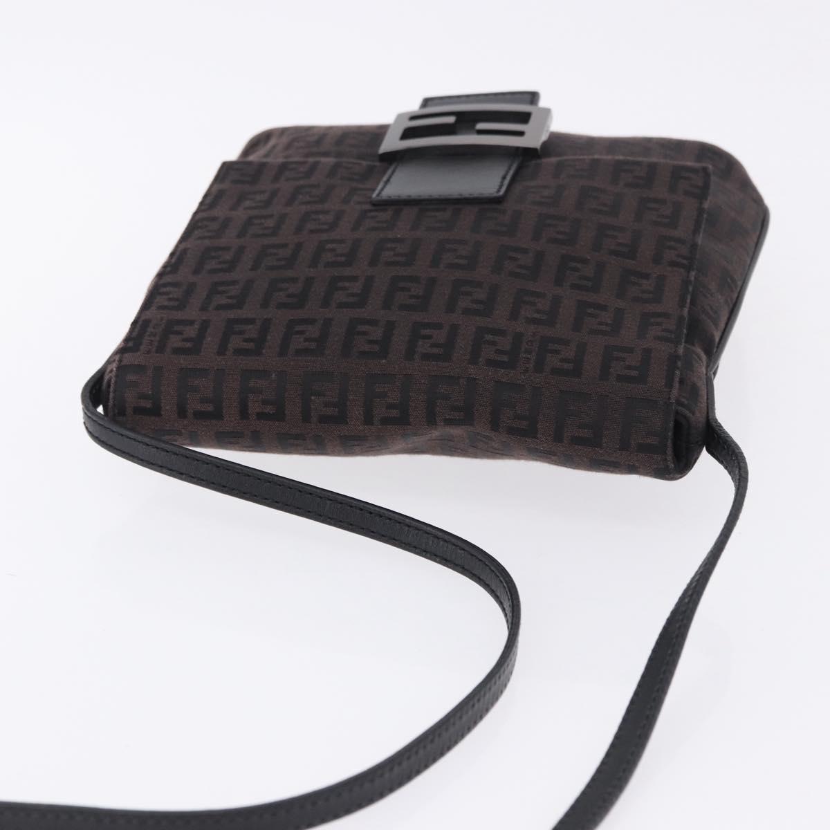FENDI Zucchino Canvas Mamma Baguette Shoulder Bag Brown 8BT075 Auth 198331V