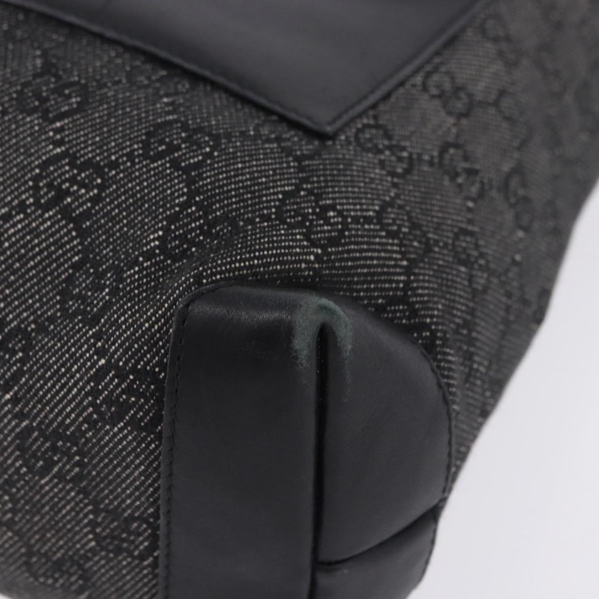 GUCCI GG Canvas Tote Bag Black Silver 28893 Auth 198333