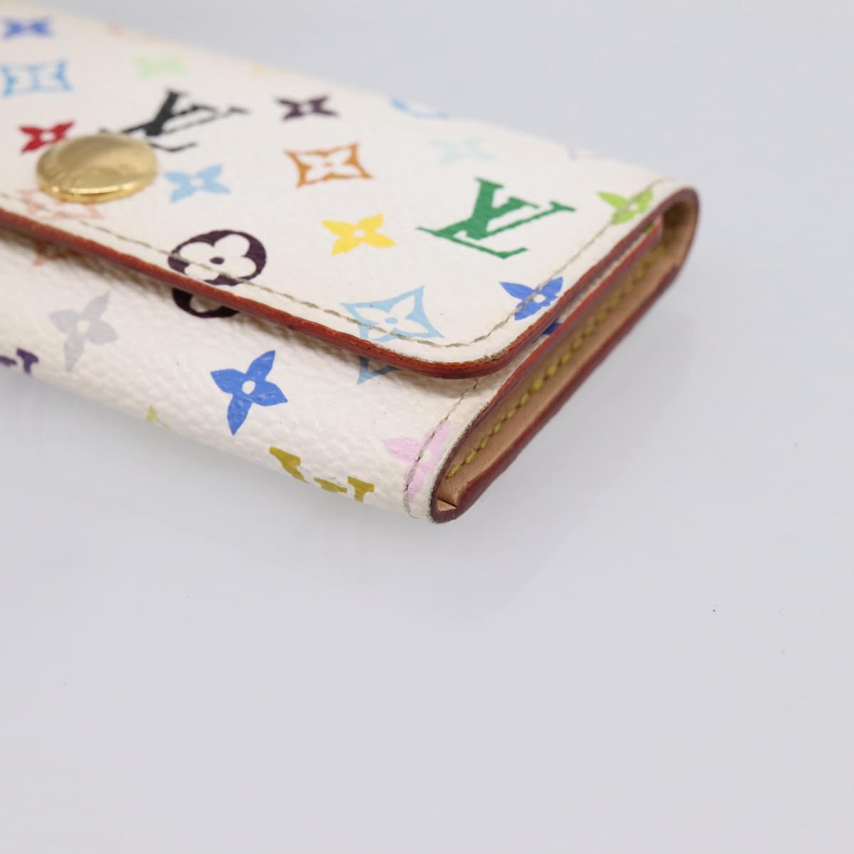 LOUIS VUITTON Monogram Multicolor Multicles 4 Key Case White M93731 Auth 198335