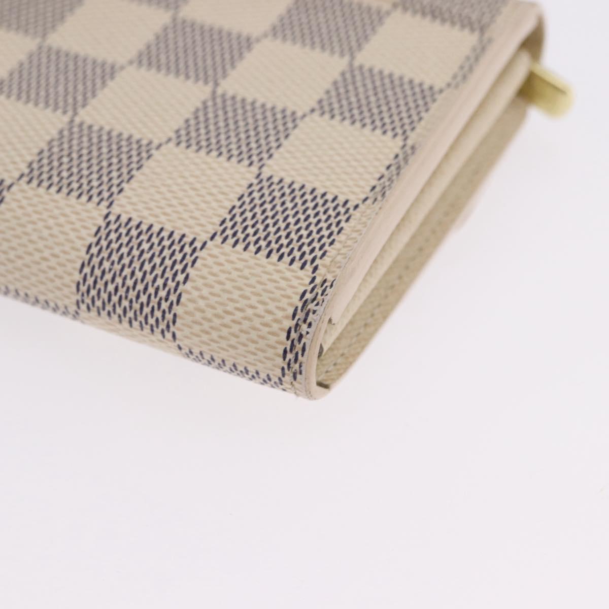 LOUIS VUITTON Damier Azur Portefeuille Sarah Long Wallet N61735 LV Auth 198336V