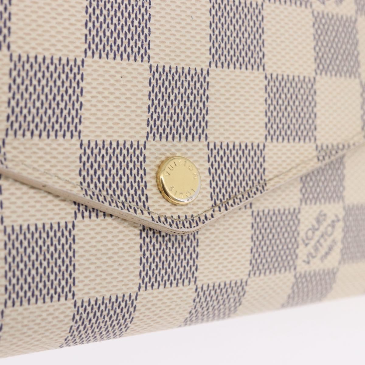 LOUIS VUITTON Damier Azur Portefeuille Sarah Long Wallet N61735 LV Auth 198336V