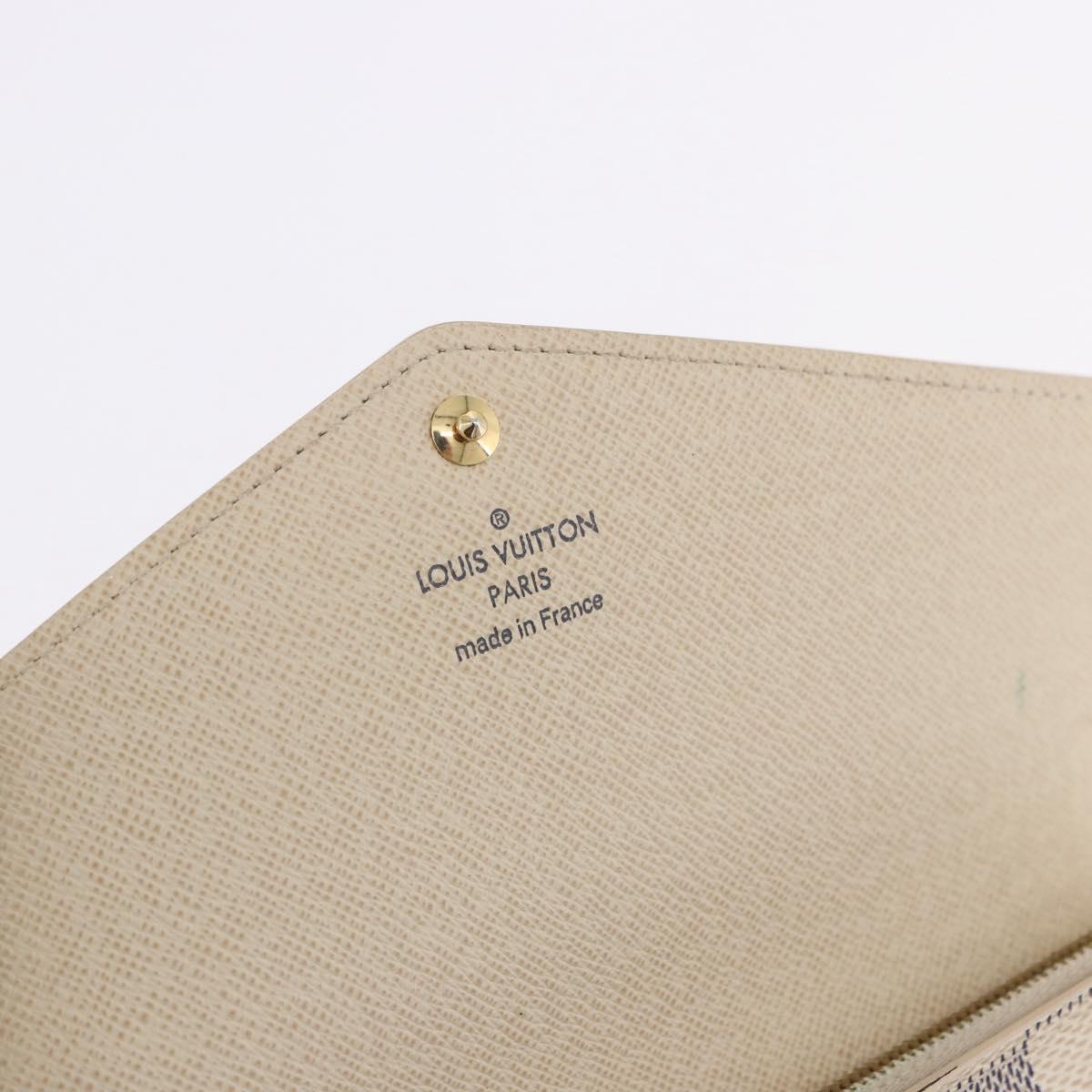 LOUIS VUITTON Damier Azur Portefeuille Sarah Long Wallet N61735 LV Auth 198336V