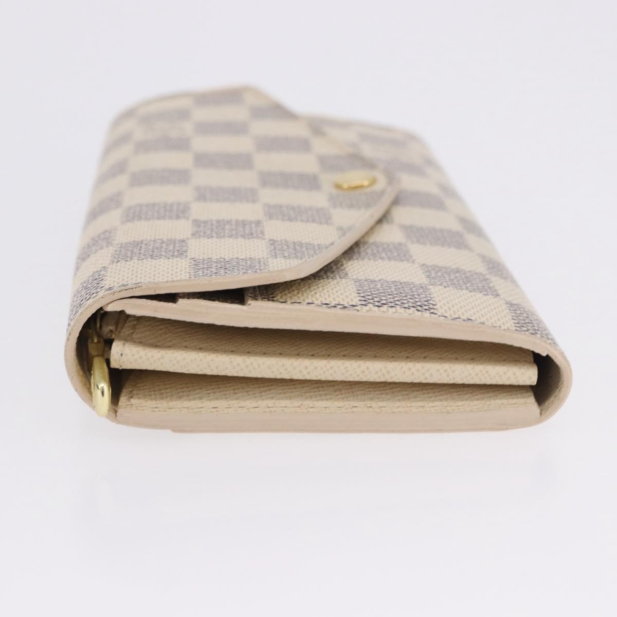 LOUIS VUITTON Damier Azur Portefeuille Sarah Long Wallet N61735 LV Auth 198336V