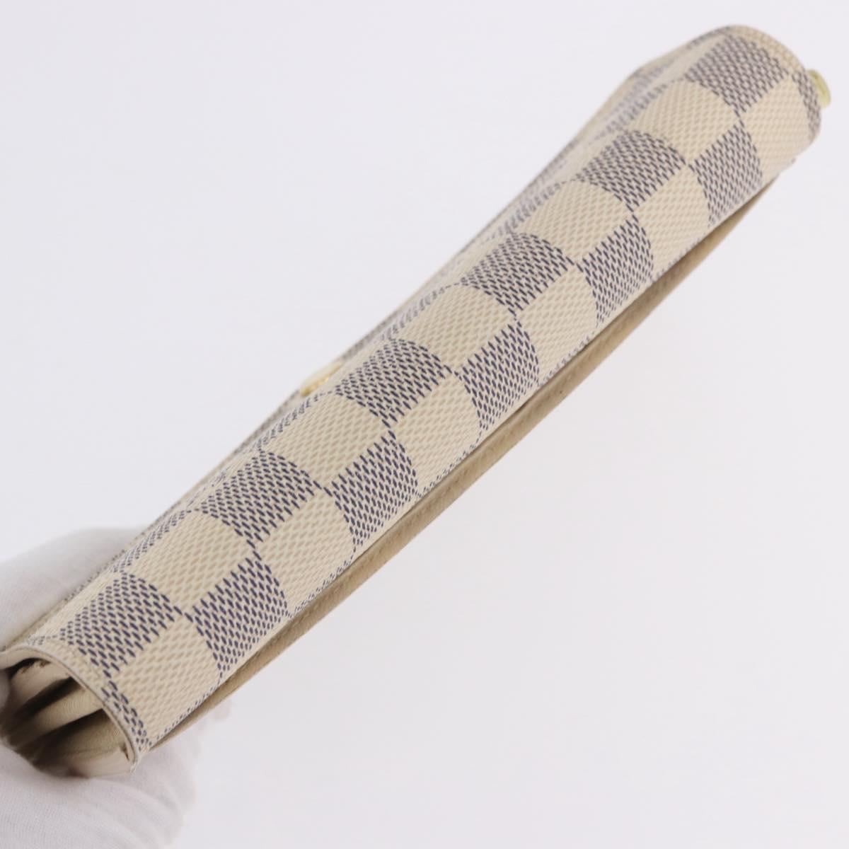 LOUIS VUITTON Damier Azur Portefeuille Sarah Long Wallet N61735 LV Auth 198336V