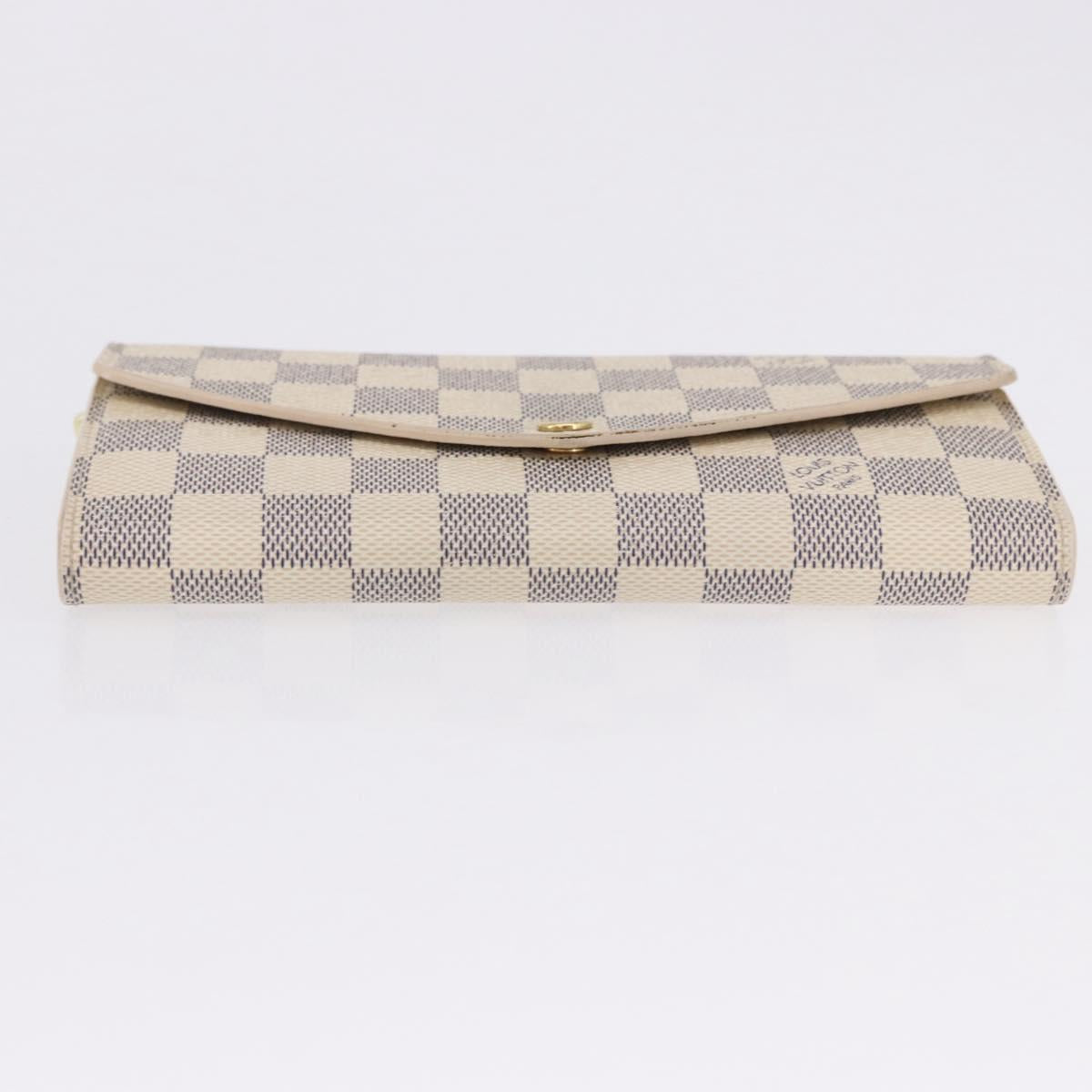 LOUIS VUITTON Damier Azur Portefeuille Sarah Long Wallet N61735 LV Auth 198336V