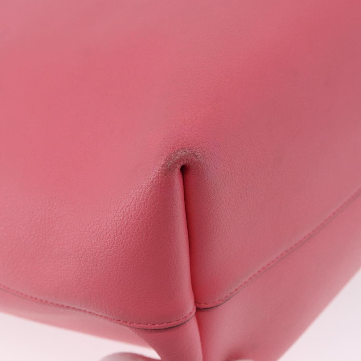SAINT LAURENT Tote Bag Leather Pink Gold Tone 394195 Auth 198337V