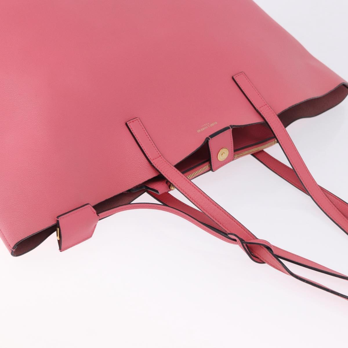 SAINT LAURENT Tote Bag Leather Pink Gold Tone 394195 Auth 198337V