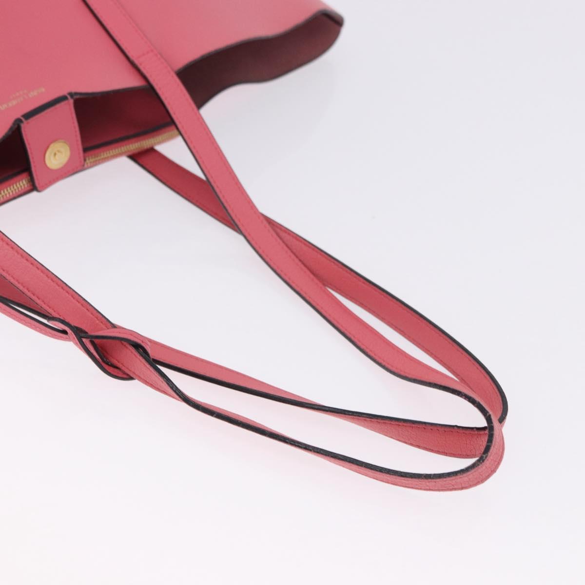 SAINT LAURENT Tote Bag Leather Pink Gold Tone 394195 Auth 198337V