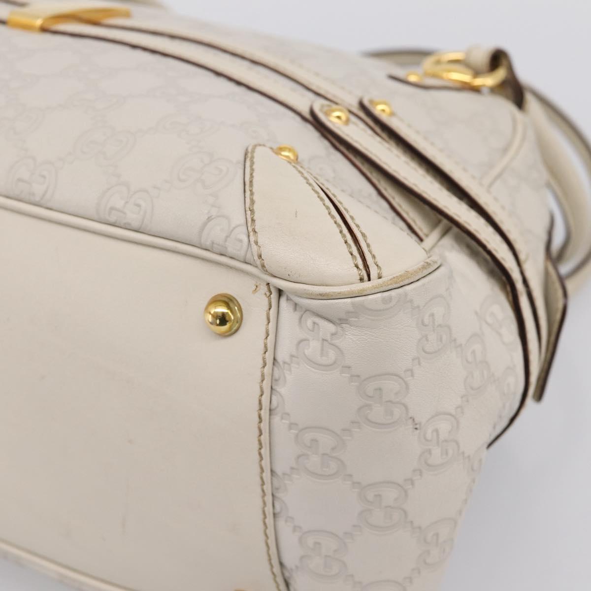 GUCCI GG Canvas Guccissima Horsebit Bamboo Bag Leather Ivory 159398 Auth 198338V