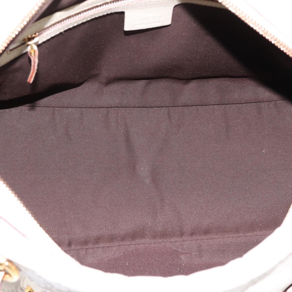 GUCCI GG Canvas Guccissima Horsebit Bamboo Bag Leather Ivory 159398 Auth 198338V