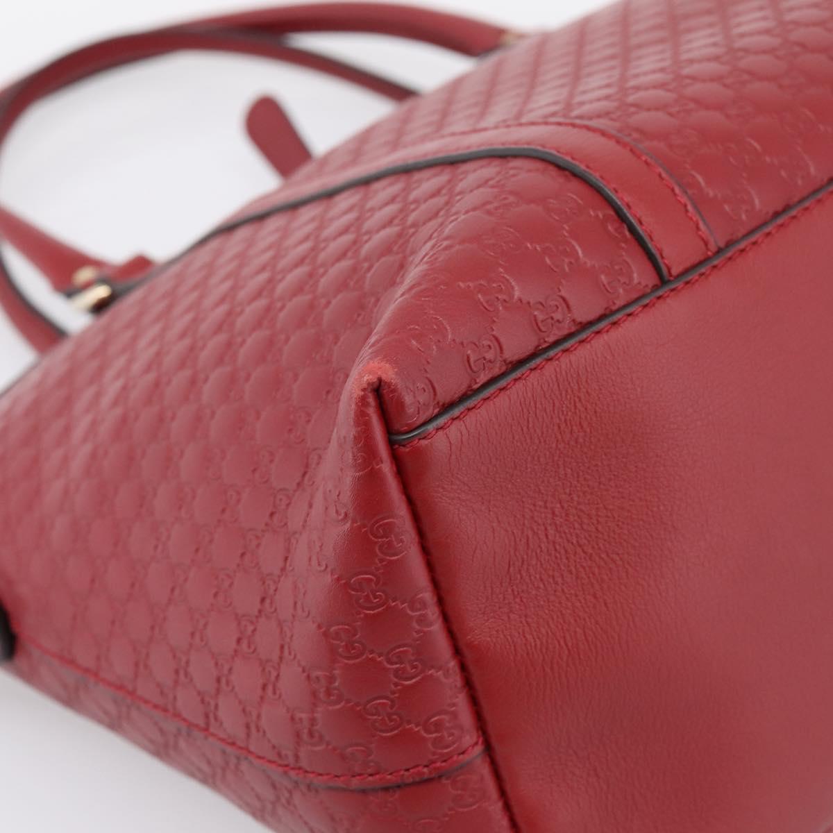 GUCCI Micro GuccissimaGG Hand Bag Leather Red Gold Tone 449657 Auth 198339V