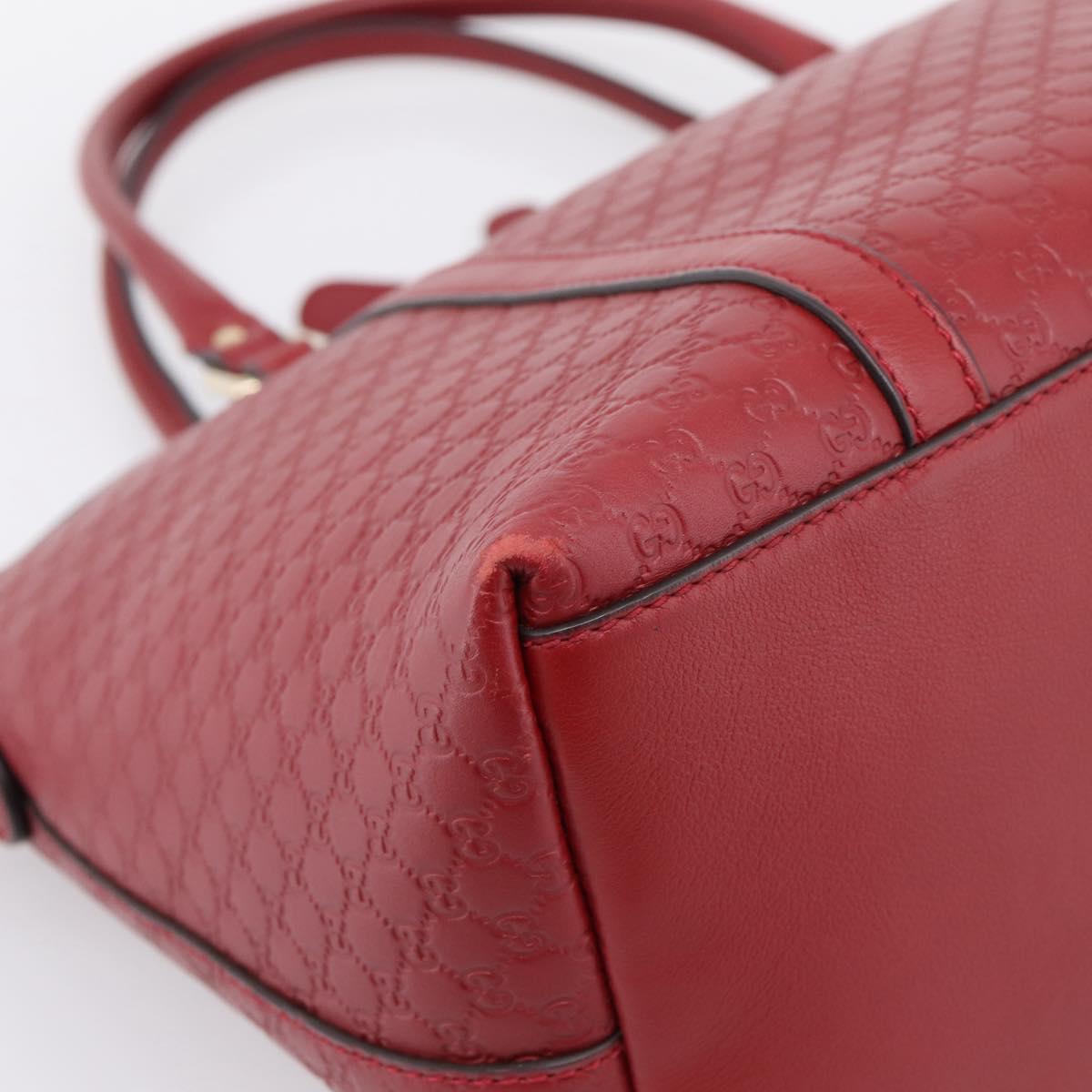 GUCCI Micro GuccissimaGG Hand Bag Leather Red Gold Tone 449657 Auth 198339V