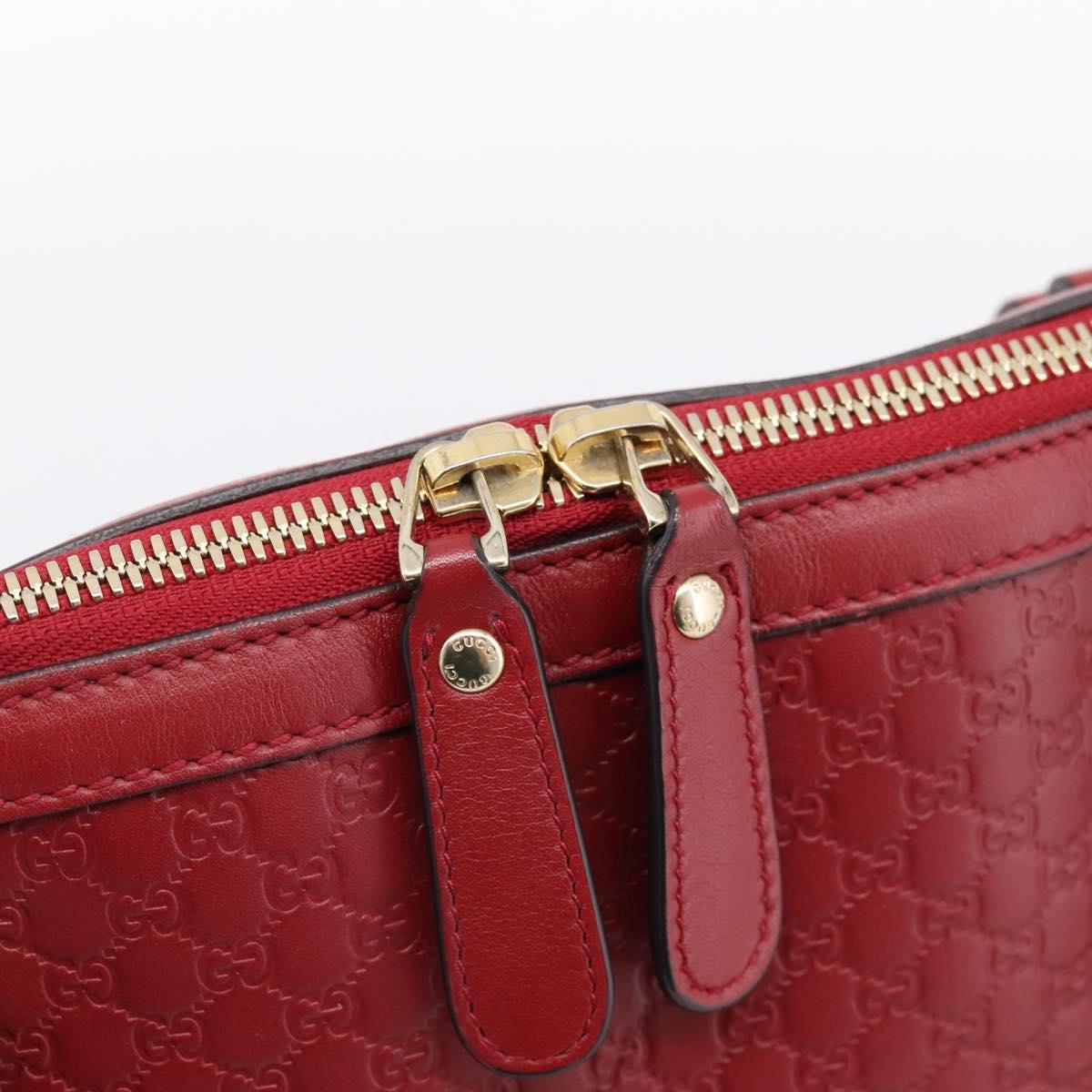 GUCCI Micro GuccissimaGG Hand Bag Leather Red Gold Tone 449657 Auth 198339V