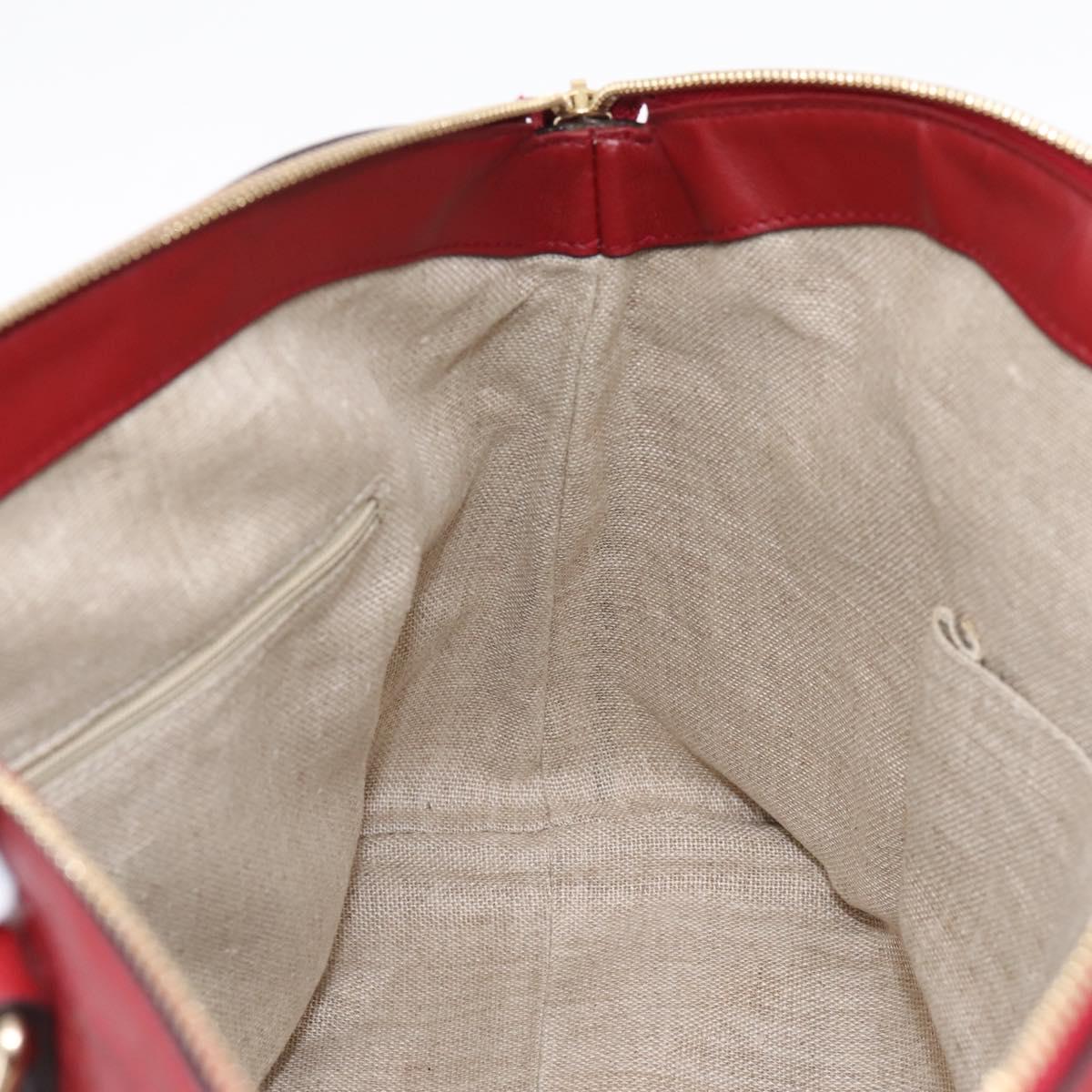 GUCCI Micro GuccissimaGG Hand Bag Leather Red Gold Tone 449657 Auth 198339V