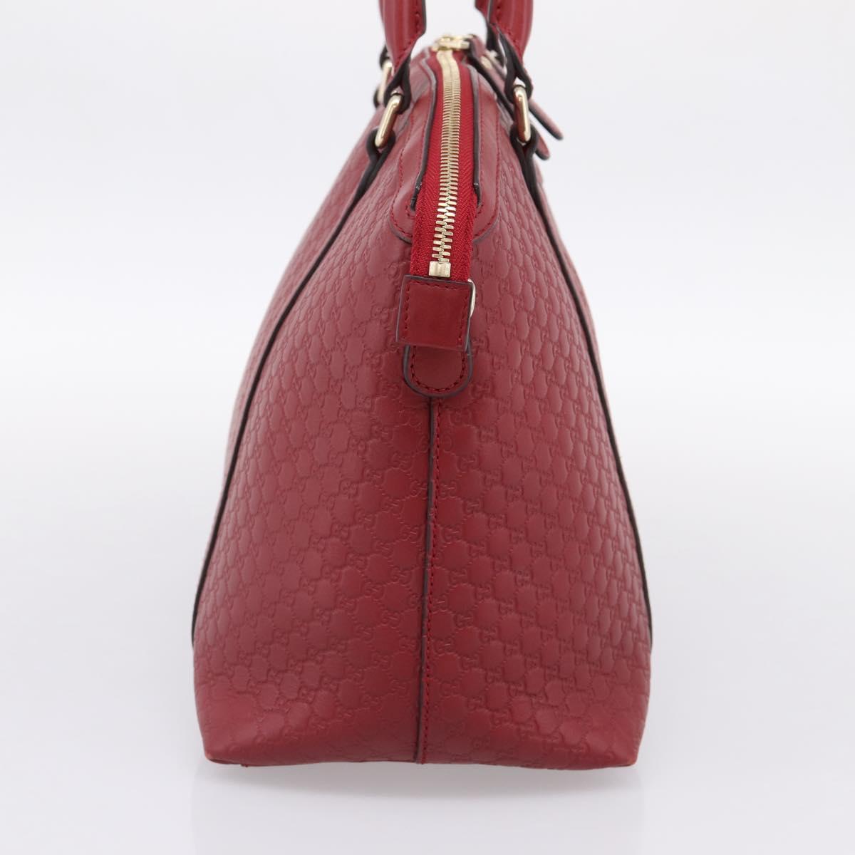 GUCCI Micro GuccissimaGG Hand Bag Leather Red Gold Tone 449657 Auth 198339V