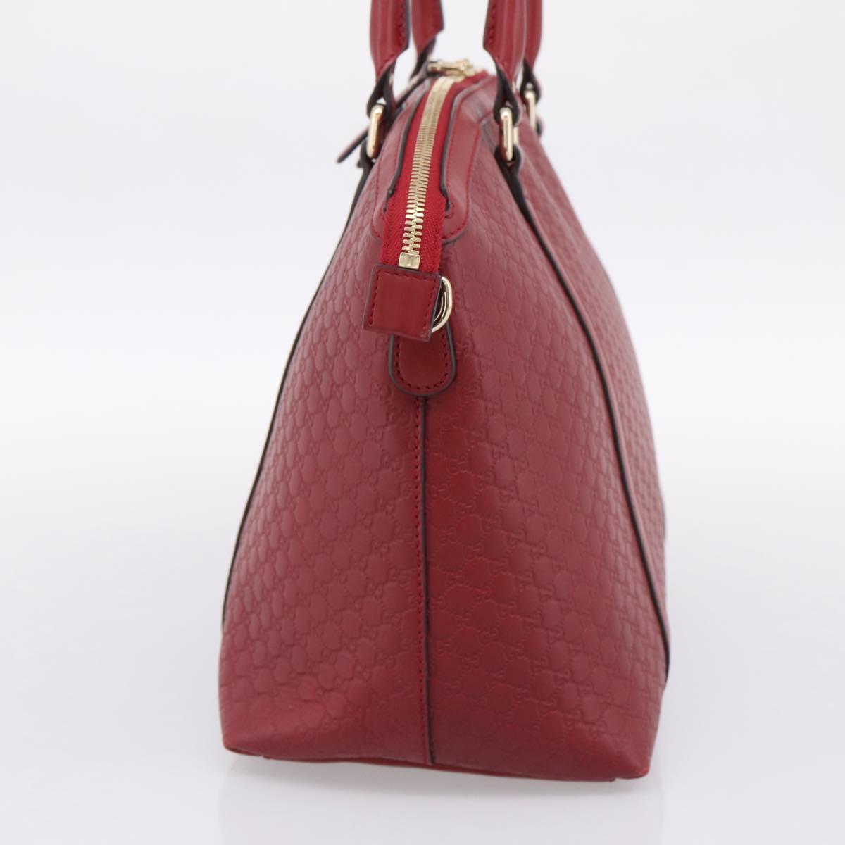 GUCCI Micro GuccissimaGG Hand Bag Leather Red Gold Tone 449657 Auth 198339V