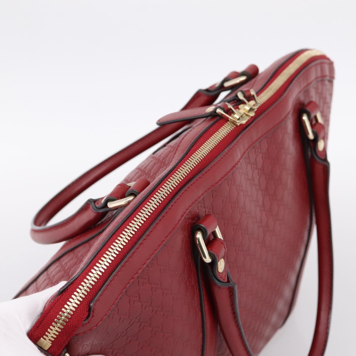 GUCCI Micro GuccissimaGG Hand Bag Leather Red Gold Tone 449657 Auth 198339V