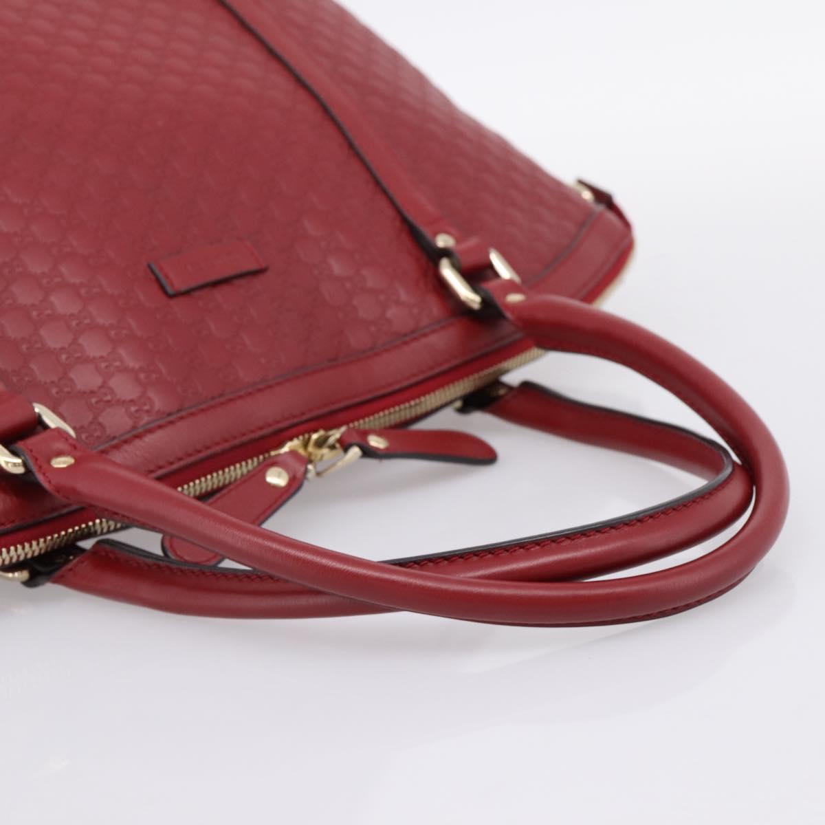GUCCI Micro GuccissimaGG Hand Bag Leather Red Gold Tone 449657 Auth 198339V