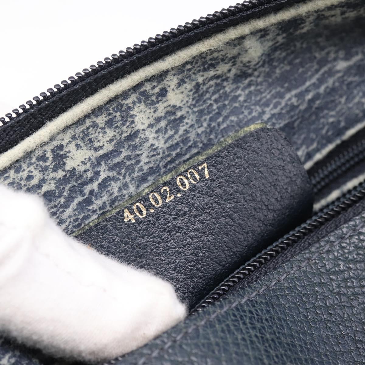 GUCCI GG Supreme Sherry Line Boston Bag PVC Navy Gold 40 02 007 Auth 198342
