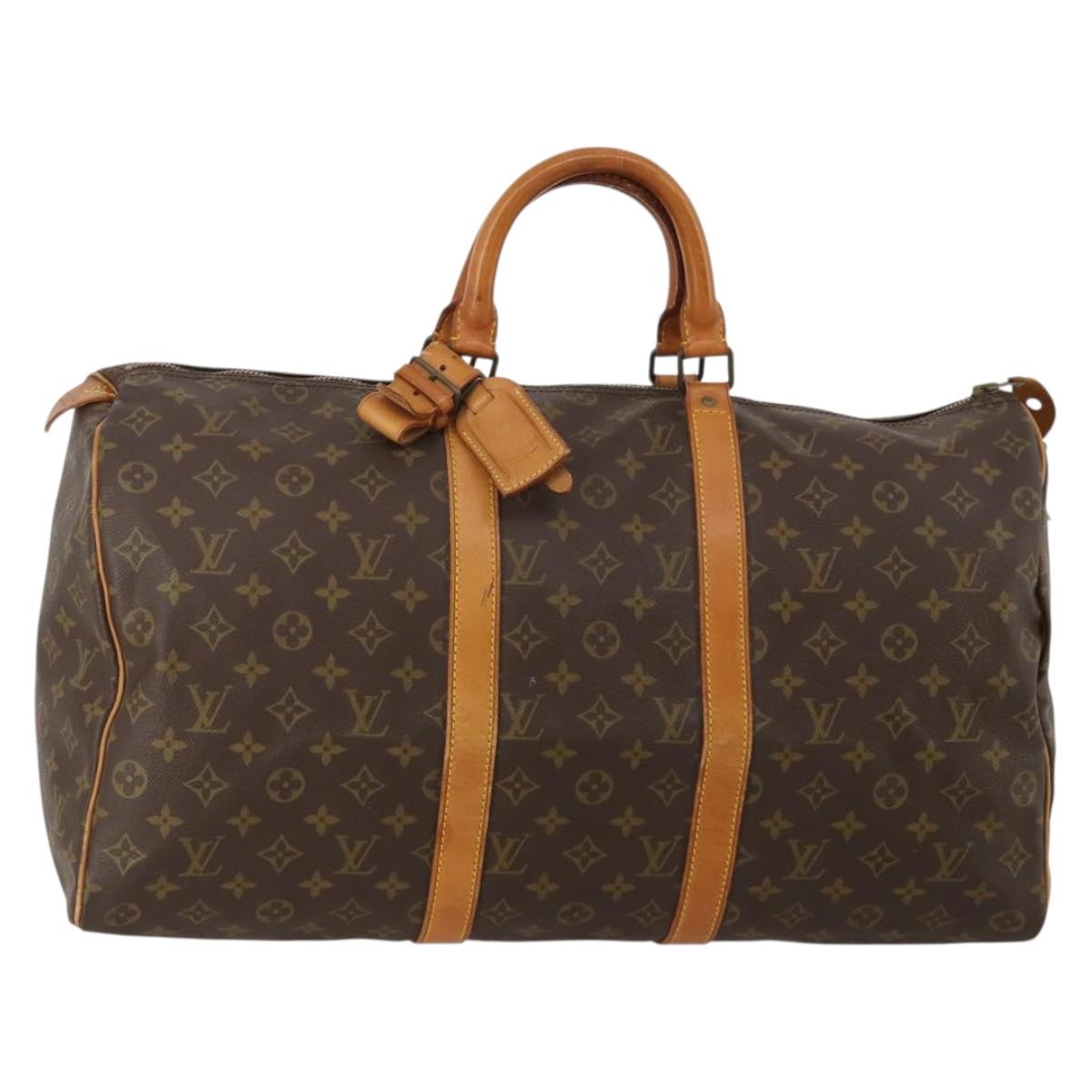 LOUIS VUITTON Monogram Keepall 50 Boston Bag M41426 LV Auth 198351
