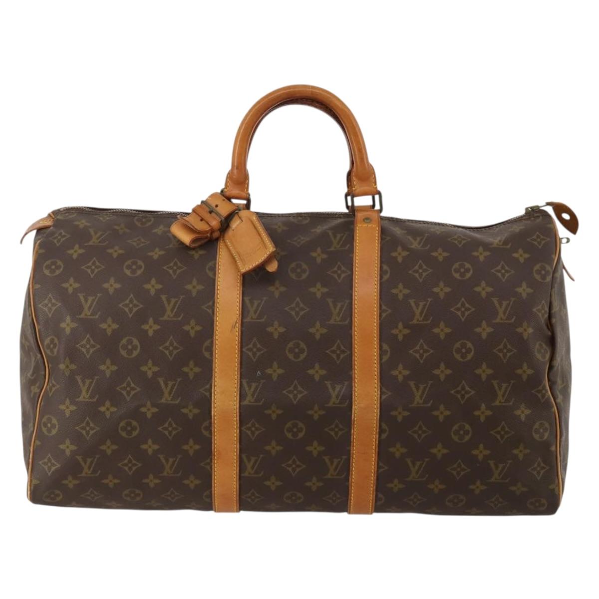LOUIS VUITTON Monogram Keepall 50 Boston Bag M41426 LV Auth 198351