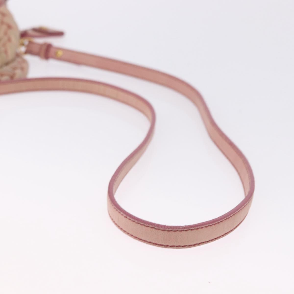 Miu Miu Matelasse Vitellolux Hand Bag Leather 2way Pink Gold Tone Auth 198354