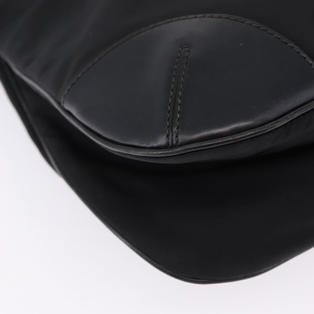 PRADA Shoulder Bag Nylon Black Silver Auth 198359V