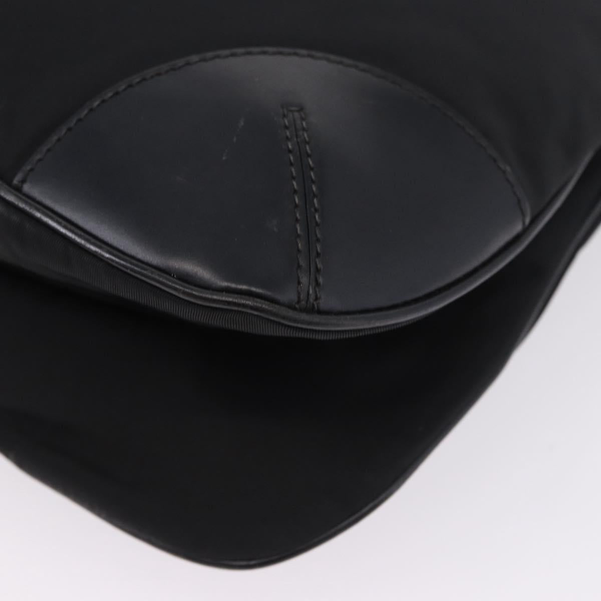 PRADA Shoulder Bag Nylon Black Silver Auth 198359V