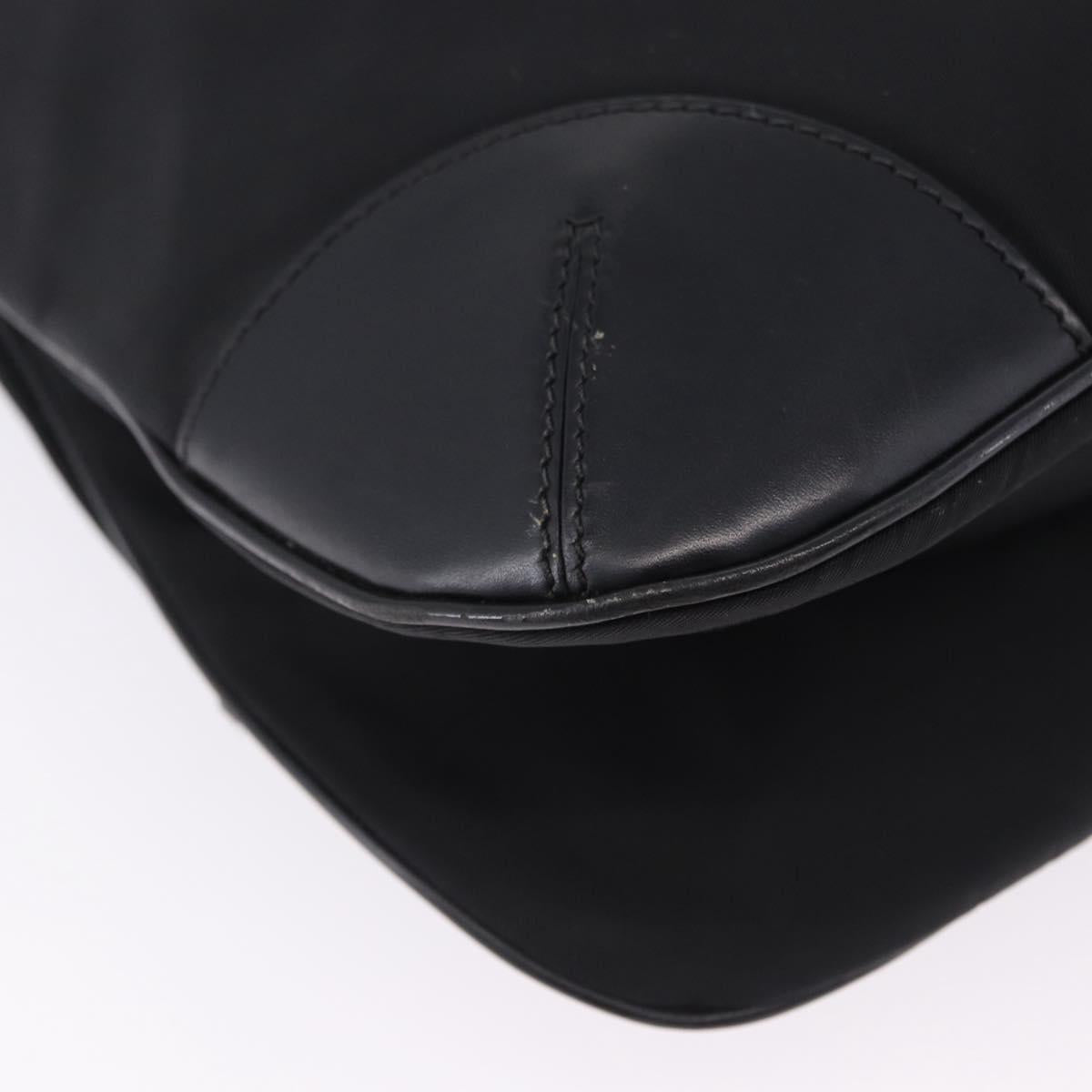 PRADA Shoulder Bag Nylon Black Silver Auth 198359V
