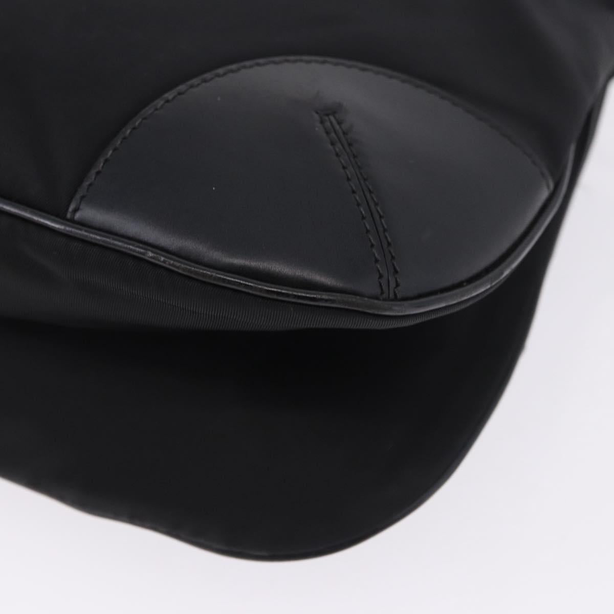 PRADA Shoulder Bag Nylon Black Silver Auth 198359V