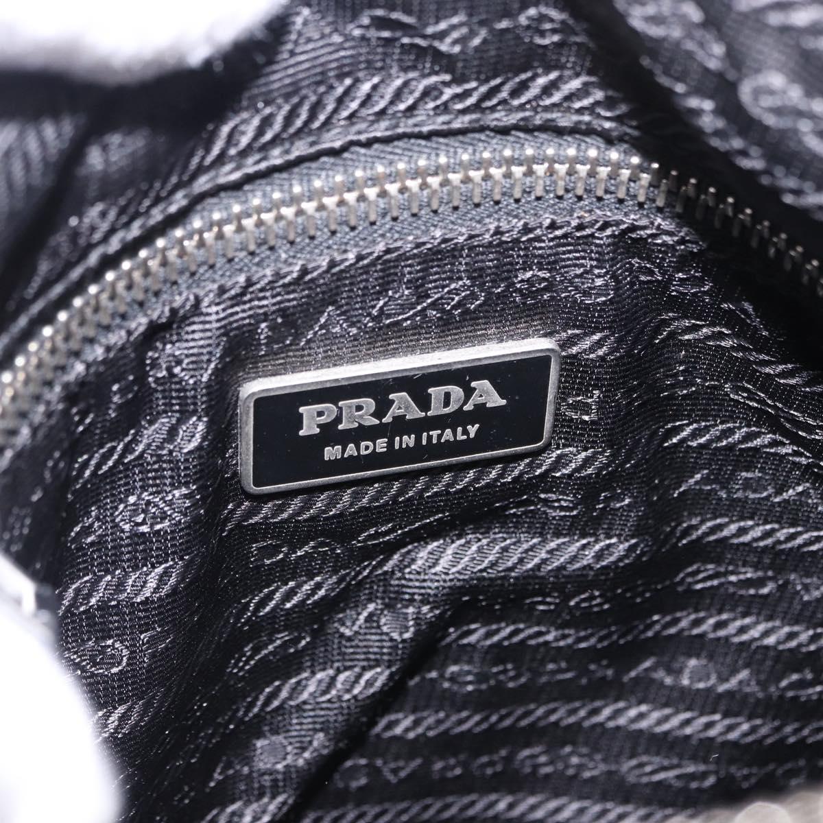PRADA Shoulder Bag Nylon Black Silver Auth 198359V