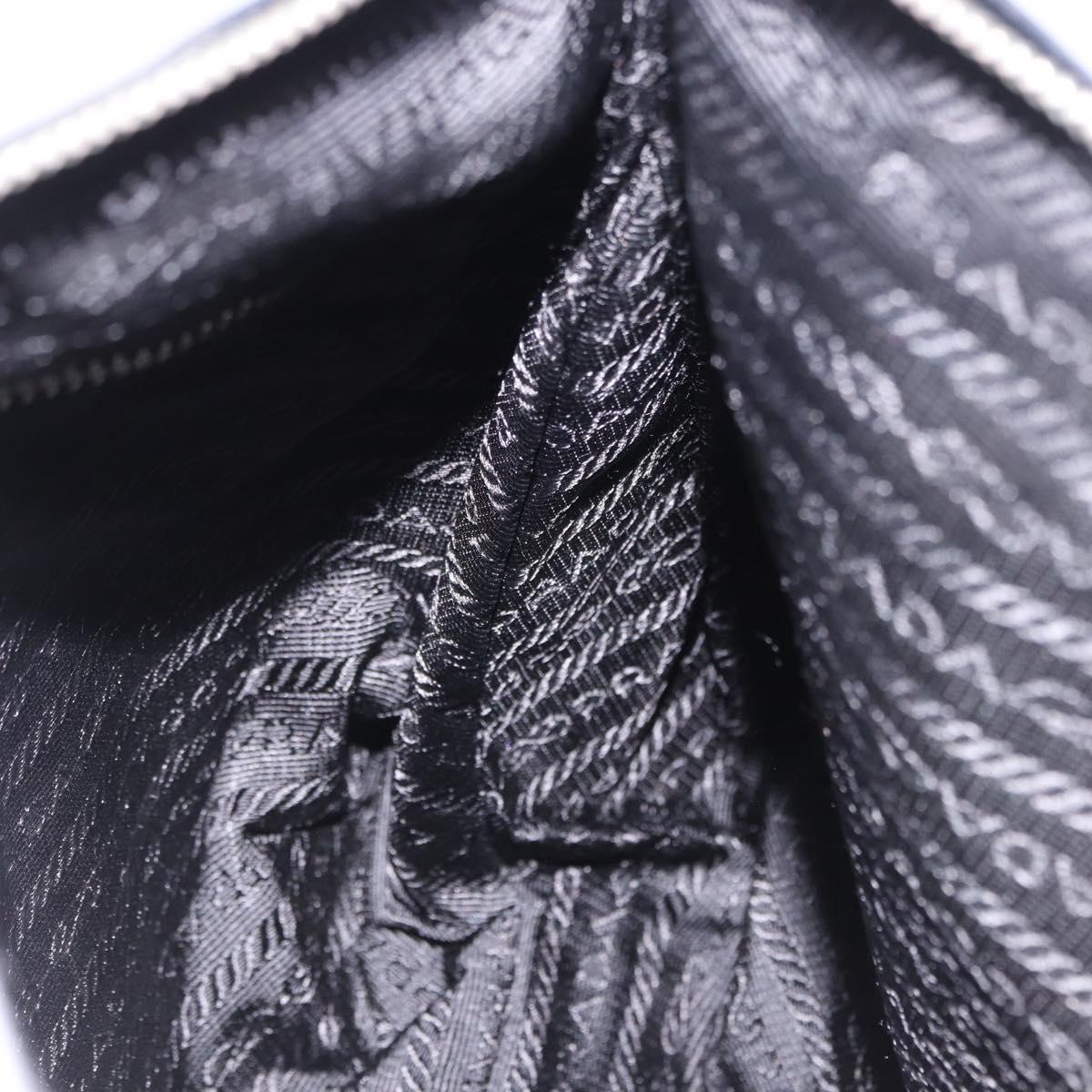 PRADA Shoulder Bag Nylon Black Silver Auth 198359V