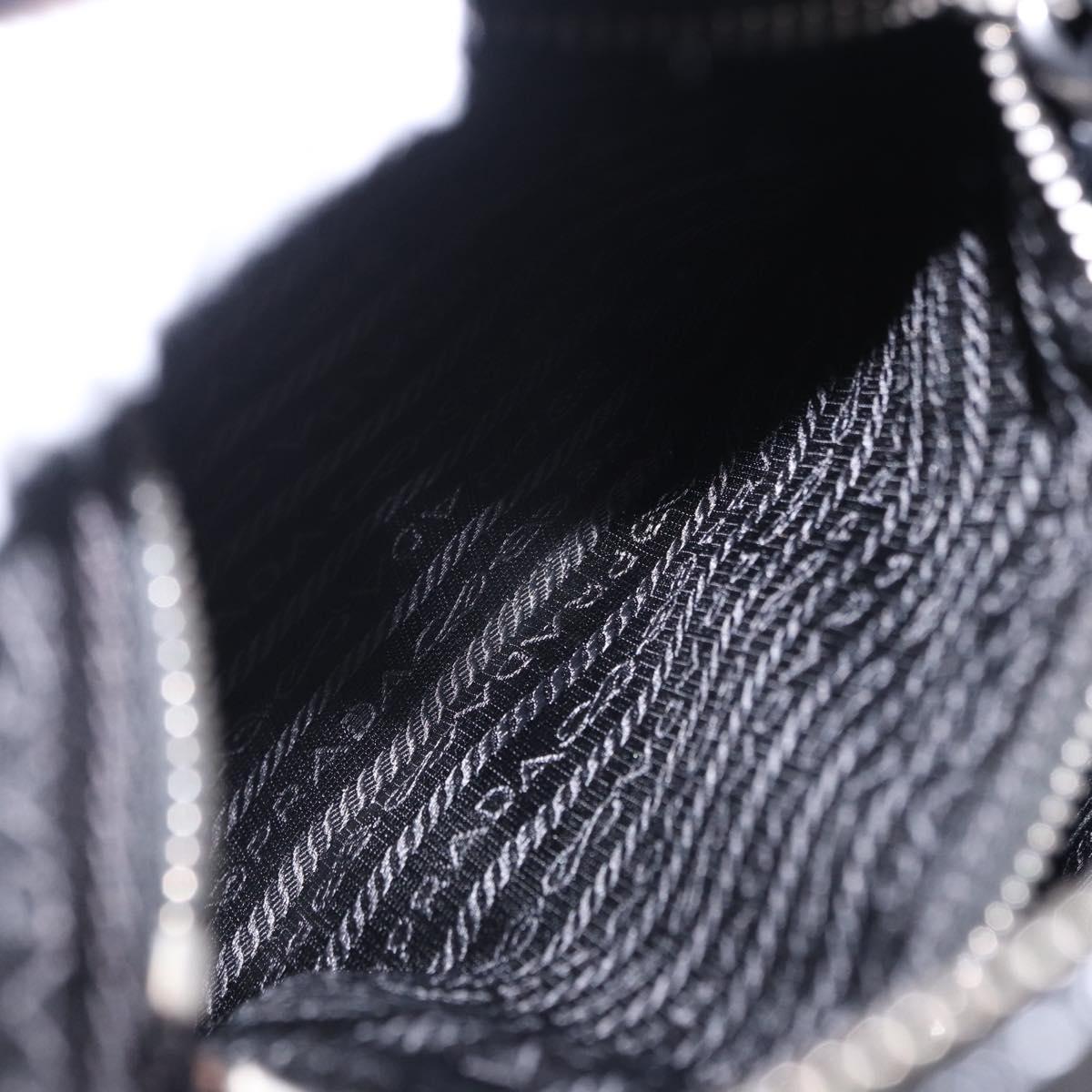 PRADA Shoulder Bag Nylon Black Silver Auth 198359V