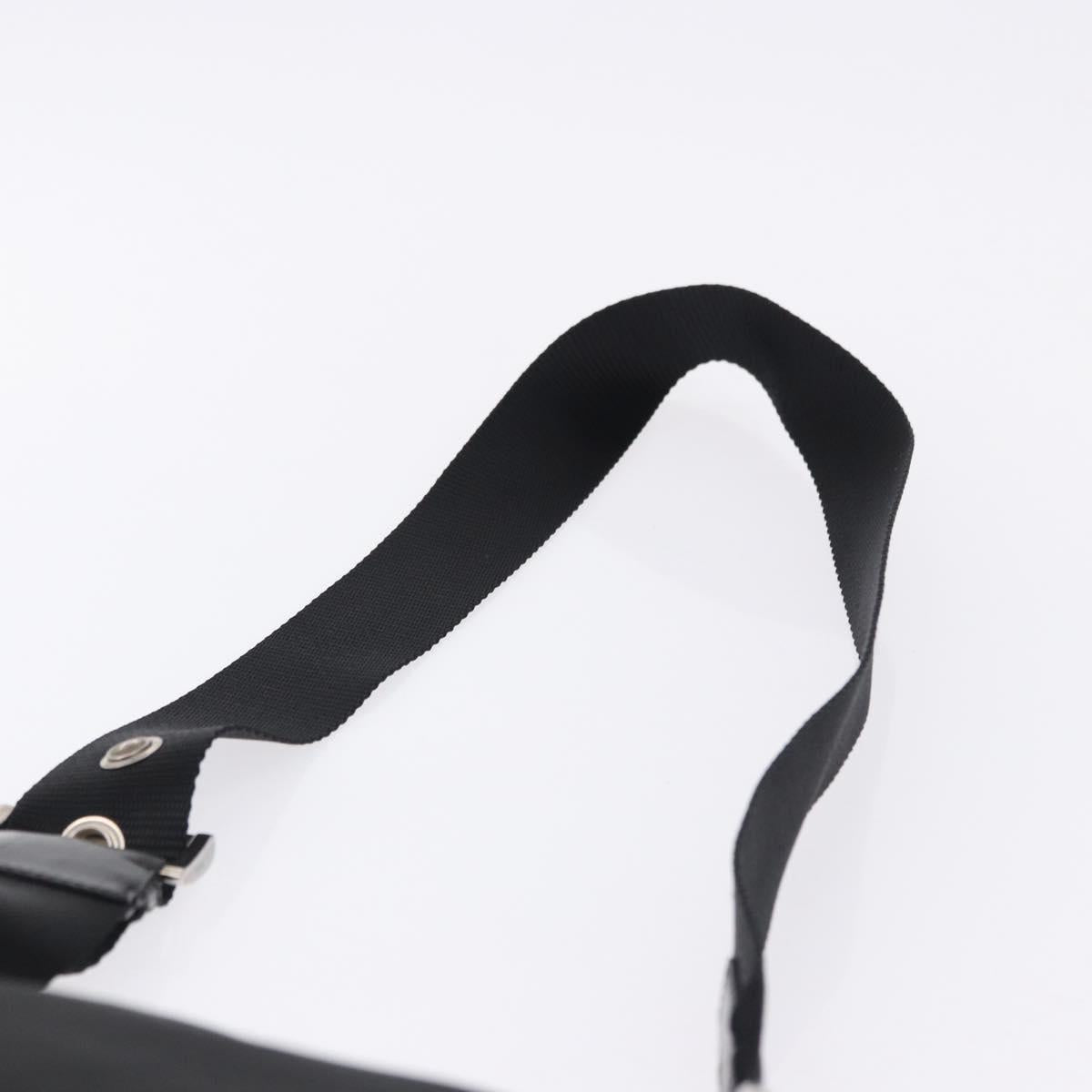 PRADA Shoulder Bag Nylon Black Silver Auth 198359V