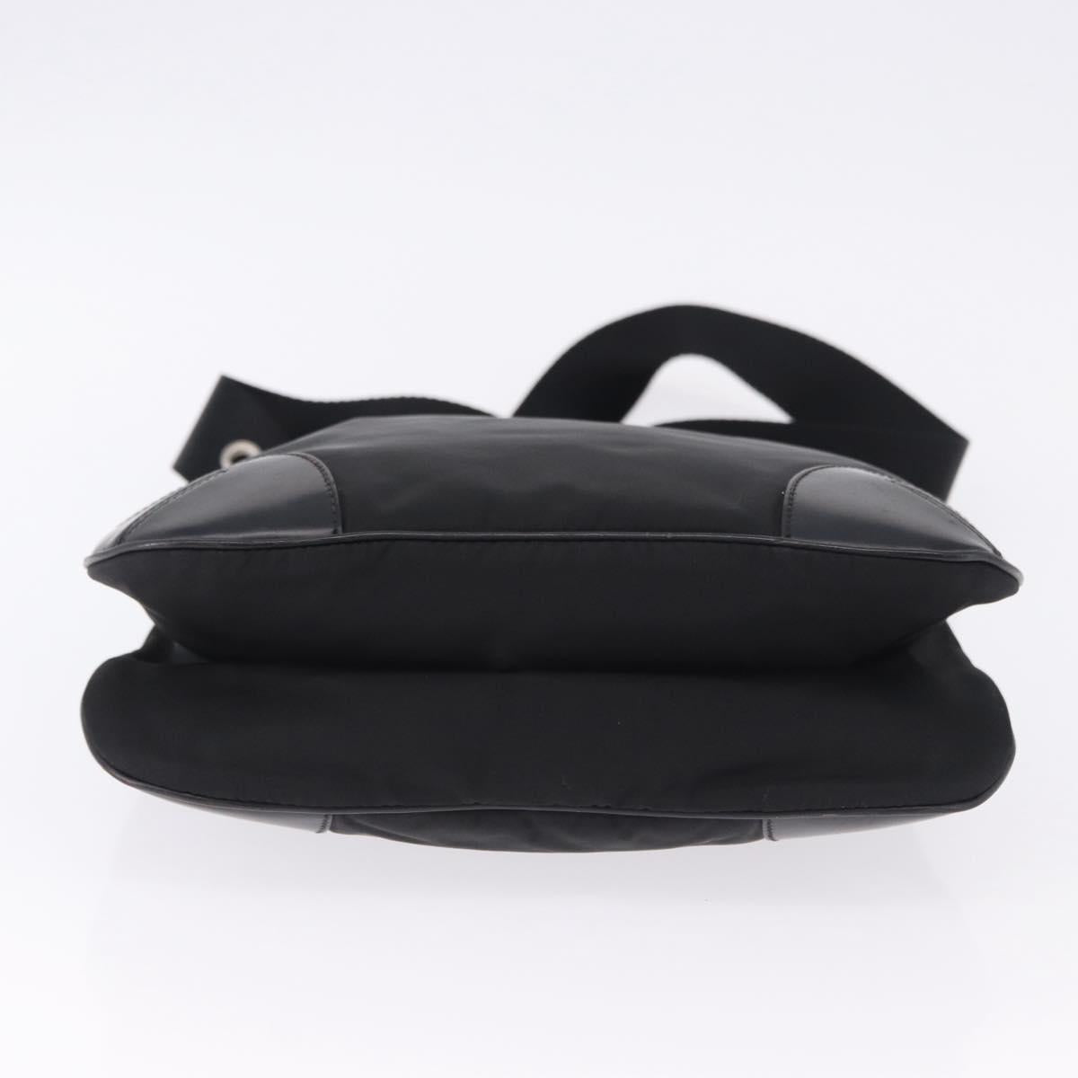 PRADA Shoulder Bag Nylon Black Silver Auth 198359V