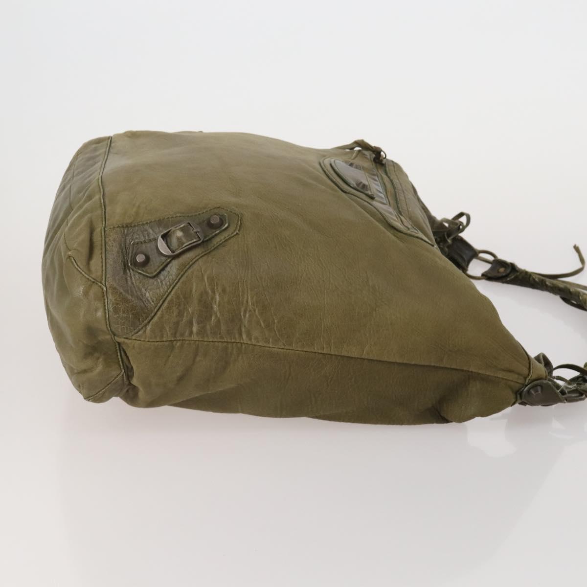 BALENCIAGA The Day Shoulder Bag Leather Khaki 140442 Auth 198360