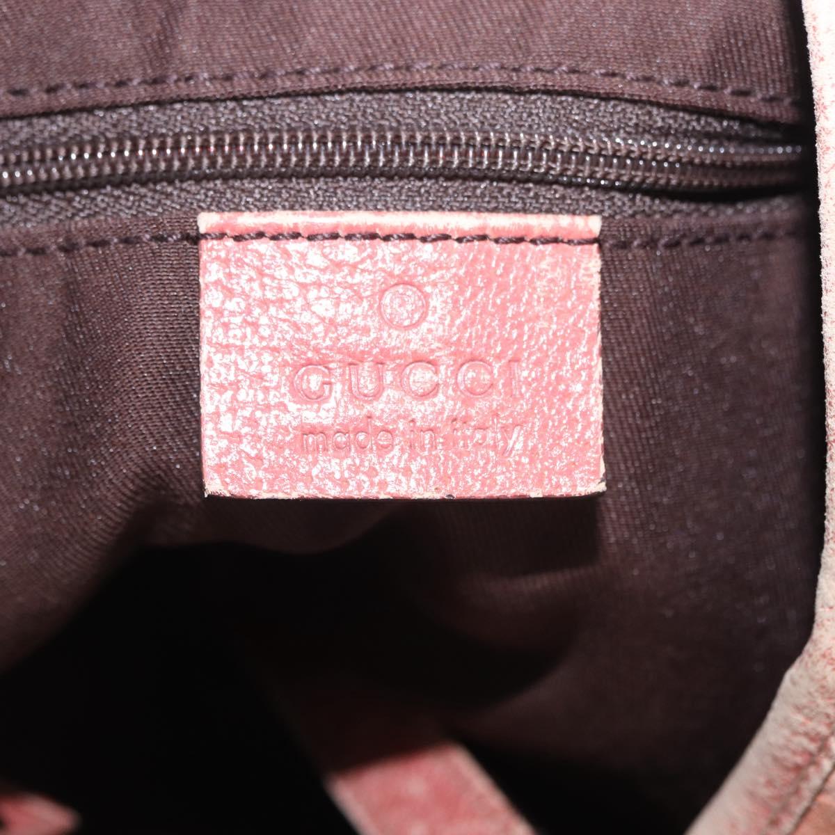 GUCCI GuccissimaGG Abby Sookie Tote Bag Suede Pink Gold Tone 130736 Auth 198365