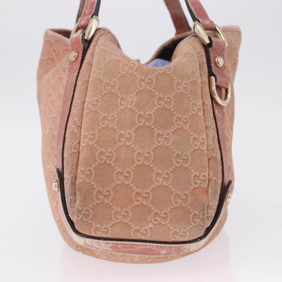 GUCCI GuccissimaGG Abby Sookie Tote Bag Suede Pink Gold Tone 130736 Auth 198365